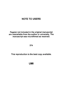 Note to Users