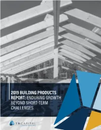 2019 Building Products Report: Enduring Growth Beyond Short-Term Challenges