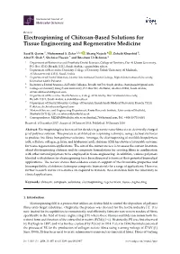 Electrospinning of Chitosan-Based Solutions for Tissue Engineering and Regenerative Medicine