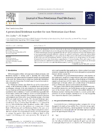Journal of Non-Newtonian Fluid Mechanics a Generalized Brinkman