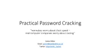Practical Password Cracking