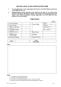 Cad Vfr Local Flight Notification Form
