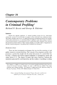Chapter 16 Contemporary Problems in Criminal Profiling