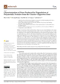 Characterization of Fines Produced by Degradation of Polymetallic Nodules from the Clarion–Clipperton Zone