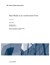 Data Model As an Architectural View