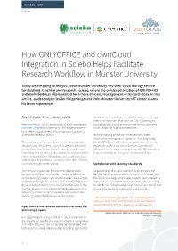 How ONLYOFFICE and Owncloud Integration in Sciebo Helps Facilitate Research Workflow in Münster University