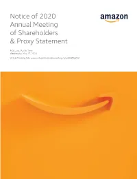 Notice of 2020 Annual Meeting of Shareholders & Proxy Statement