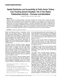 Spatial Distribution and Accessibility to Public Sector Tertiary Care