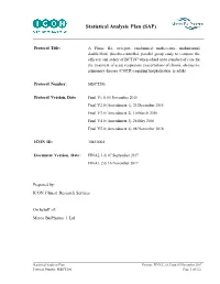 Statistical Analysis Plan (SAP)