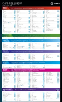 Channel Lineup Effective As of 11.1.18