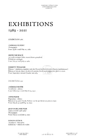 Complete List of Exhibitions (Pdf)