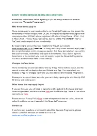 KRISPY KREME REWARDS TERMS and CONDITIONS Please Read