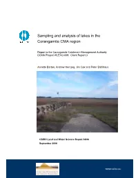 Sampling and Analysis of Lakes in the Corangamite CMA Region