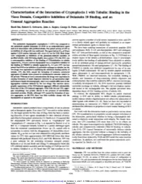 Characterization of the Interaction of Cryptophycin 1