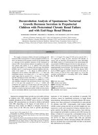 Deconvolution Analysis of Spontaneous Nocturnal Growth