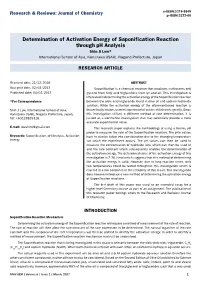 Determination of Activation Energy of Saponification Reaction Through Ph