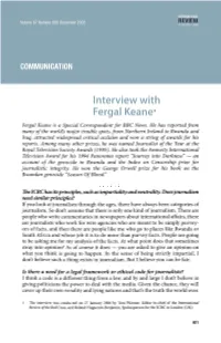 Interview with Fergal Keane
