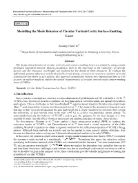 Modelling the Mode Behavior of Circular Vertical-Cavity Surface-Emitting Laser