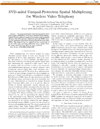 SVD-Aided Unequal-Protection Spatial Multiplexing for Wireless Video Telephony