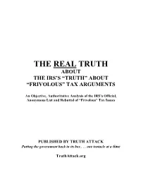 The Real Truth About Frivolous Arguments