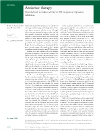 Antisense Therapy Potential Tool to Reduce Activity in MS Via Protein Expression Inhibition