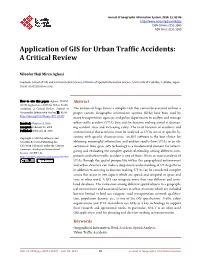 Application of GIS for Urban Traffic Accidents: a Critical Review