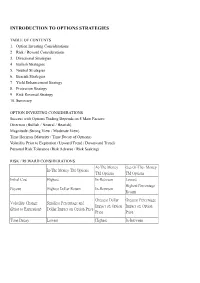 Introduction to Options Strategies