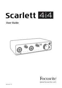 Scarlett 4I4 3Rd Gen User Guide.Indd