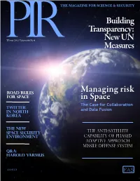Building Transparency: New UN Measures Managing Risk in Space
