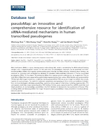 Database Tool Pseudomap: an Innovative and Comprehensive Resource for Identification of Sirna-Mediated Mechanisms in Human Trans
