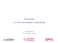 Deep Learning 1.1. from Neural Networks to Deep Learning
