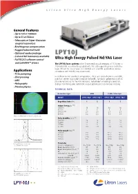 Litron LPY10J Specifications
