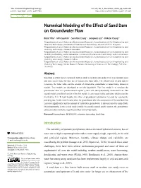 Numerical Modeling of the Effect of Sand Dam on Groundwater Flow