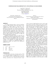 Temperature Measurements in a Multiphase Fluid Hammer