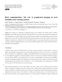 Brief Communication: the Role of Geophysical Imaging in Local Landslide Early Warning Systems