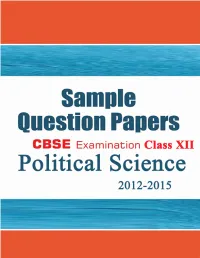 Cbse Sample Question Papers for Class 12 Political Science 2012- 2015