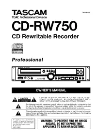 CD Rewritable Recorder