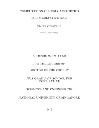 Computational Media Aesthetics for Media
