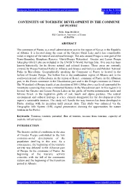 Continuity of Touristic Development in the Commune of Pustec