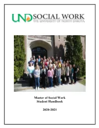 Master of Social Work Student Handbook 2020-2021
