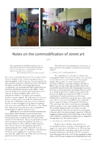 Notes on the Commodification of Street Art