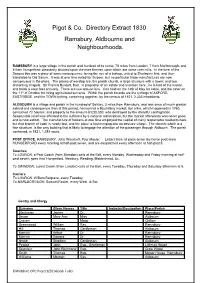 Pigot & Co. Directory Extract 1830 Ramsbury, Aldbourne And