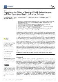 Quantifying the Effects of Residential Infill Redevelopment on Urban