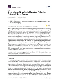 Restoration of Neurological Function Following Peripheral Nerve Trauma