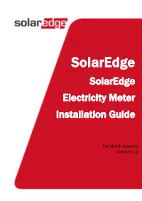 Solaredge Electricity Meter Installation Guide