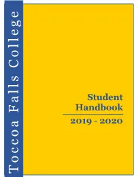 Toccoa Falls College Student Handbook 2018-2019