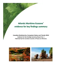 Atlantic Maritime Ecozone+: Evidence for Key Findings