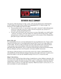 Defensive Rules Summary