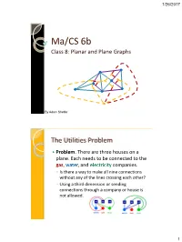 Ma/CS 6B Class 8: Planar and Plane Graphs