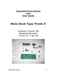 Nixie Clock Type ‘Frank 3’